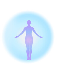 Human aura gradient shape. Woman man silhouette abstract shape.
