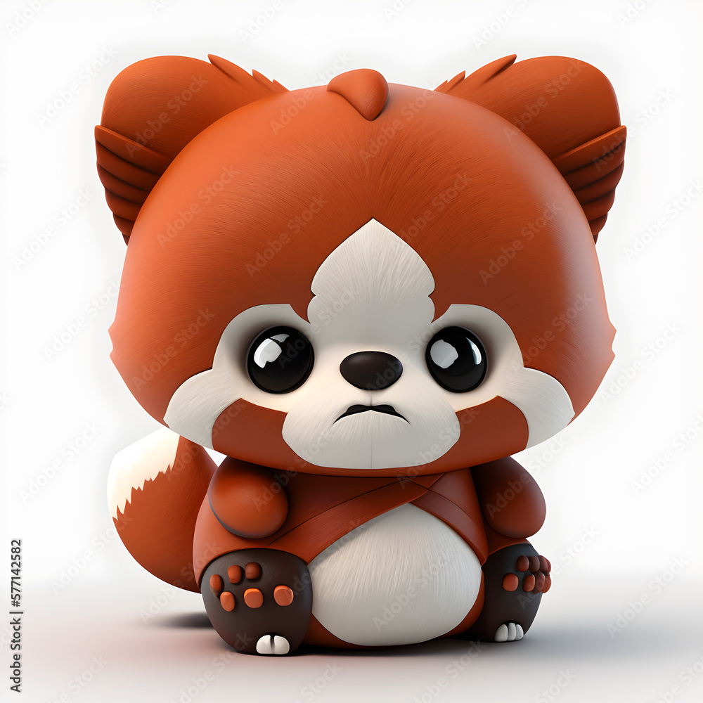 Wall mural cute red panda character design generative ai