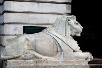  Nottingham’s Left Lion is one of two stone lions situated either side of the steps leading to...