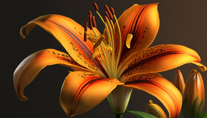 Realistic Asiatic Lily Flower Using Generative AI.