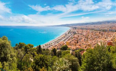 Panoramic view of beach in Nice