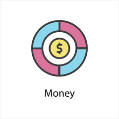 Money icon vector stock