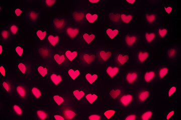 Fototapeta na wymiar beautiful hearts made of lights on a blurred background