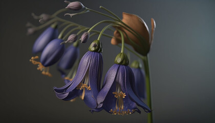 Bluebell Flower. Generative AI.