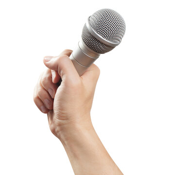 Hand with microphone cut out