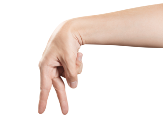 Male hand showing a walking, cut out