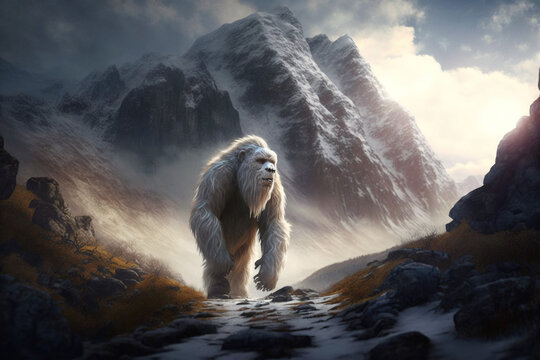  Yeti in the mountains in fog - ki 