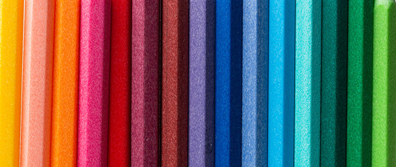 colorful background, Rainbow Row of Colourful Pencils