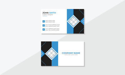 Double-sided creative business card vector design template.
Modern Business Card - Creative and Clean Business Card Template. 
