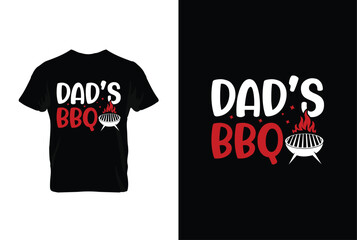 Fototapeta premium Dad's BBQ. BBQ vector typography t-shirt design. Perfect for print items and bags, posters, cards, vector illustration.