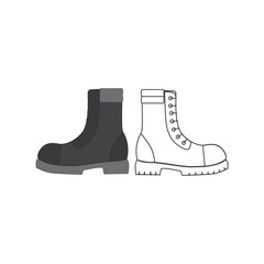 Military boots icon. Vector illustration. Icon in cartoon and line style vector symbol stock