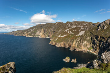 Fototapeta na wymiar Panoramic view of the mighty sea cliffs of Slieve League, County Donegal, Ireland