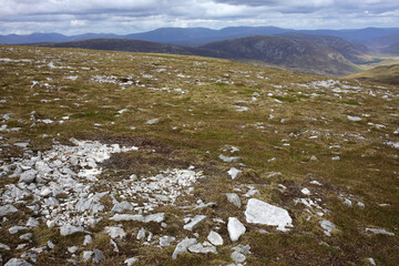 The cairnwell munros - Glenshee ski centre on the A93 - Braemar - The cairngorms - Aberdeenshire - Scotland - UK