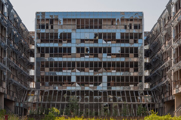 Unfinished hospital building in Zagreb, Croatia