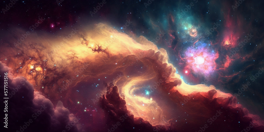 Wall mural colorful nebula