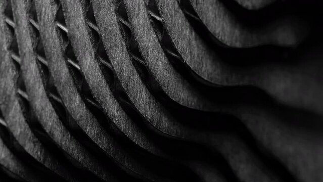 Close-up of a stack of corrugated cardboard.