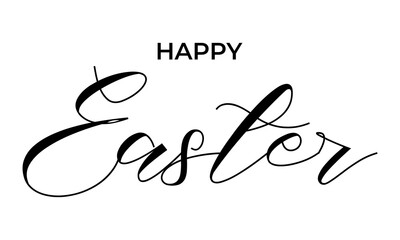Happy Easter vector calligraphy text. Happy Easter greeting card. Modern Handwritten type isolated on white background. Vector EPS 10