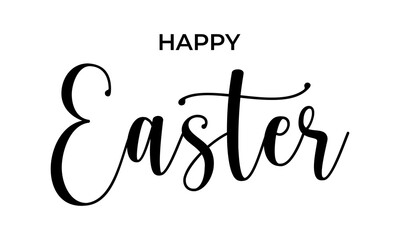 Happy Easter vector calligraphy text. Happy Easter greeting card. Modern Handwritten type isolated on white background. Vector EPS 10