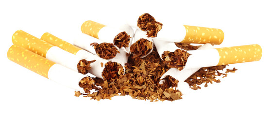 Tobacco with torn cigarette