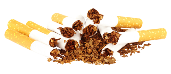 Tobacco with torn cigarette