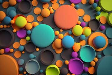 3d rendering of a colorful round as wallpaper with an easter background. Generative AI