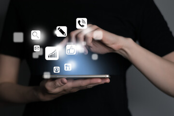 Multitasking in hands concept. Using tablet ,laptop, and holding credit card online banking, .payment communication network,internet wireless application development .