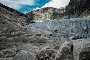 Fototapeta na wymiar Gletscherwanderung im norwegischen Hochgebirge