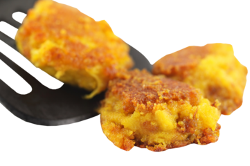 Mushroom chops with a spoon