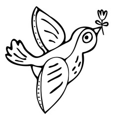 bird with flower