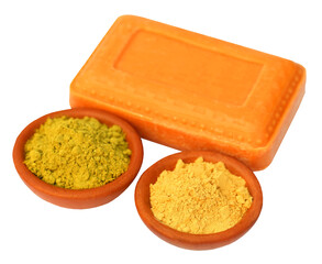 Henna and sandalwood powder with soap