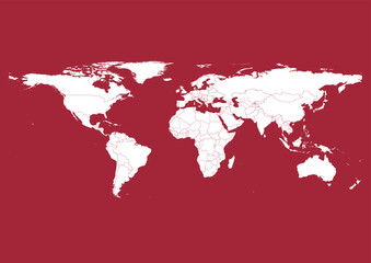 Vector world map - with Alabama Crimson color borders on background in Alabama Crimson color. Download now in eps format vector or jpg image.