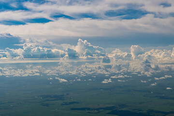 Aerial view of clouds over the Southern United States