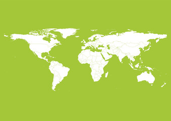 Vector world map - with Android Green color borders on background in Android Green color. Download now in eps format vector or jpg image.