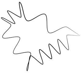 Black scribble shape. Vector illustration.	