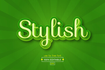 New Style 3d Editable text effect with Fresh Natural green background