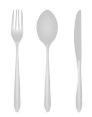 Fork, spoon and knife set. vector