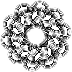 Black flower shape Spirograph icon. Vector illustration.	