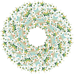 Colorful wreath stars. Vector illustration.	