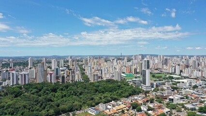 Fototapeta premium Wonderful panoramic view of Marista Neighborhood in the heart of Goiania in March, 2023. Goiania, Goias, Brazil 