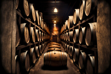 Storage Cellar With Barrels Making