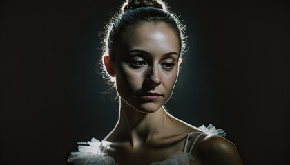 portrait of a ballerina woman AI generative - obrazy, fototapety, plakaty
