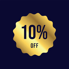 10% Gold Sticker Stamp Sign Discount Store Template