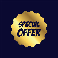 Special Offer Gold Sticker Stamp Sign Discount Store Template