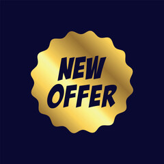 New Offer Gold Sticker Stamp Sign Discount Store Template