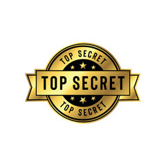 Top Secret Golden Stamp Seal Vector Template
