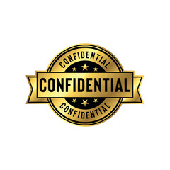 Confidential Golden Stamp Seal Vector Template