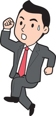 走る男性ビジネスマン