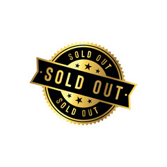 Sold Out Golden Stamp Seal Vector Template