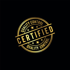 Certified Golden Stamp Seal Vector Template