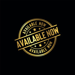 Available Now Golden Stamp Seal Vector Template